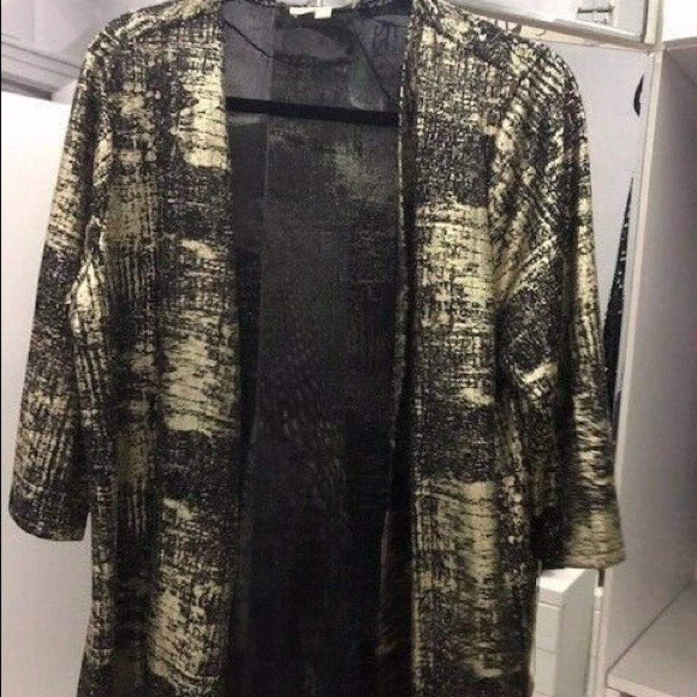 PARK & MAIN WOMAN Gold Lame Overshirt (1X) (Excellent)